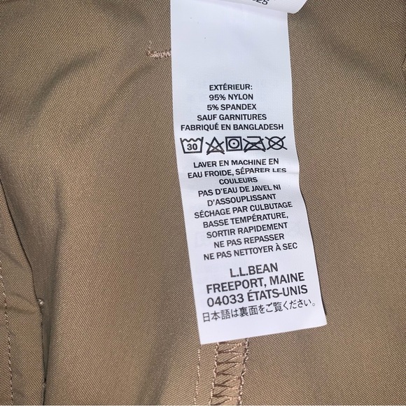 L.L. Bean Shorts Men’s Size Large Khaki Beige Nylon Belted Cargo Hiking Outdoors - Picture 8 of 8